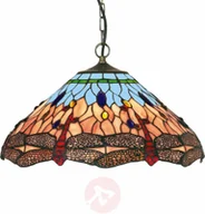Lampy sufitowe - Searchlight Klasyczna lampa wisząca w stylu Tiffany DRAGONFLY - miniaturka - grafika 1