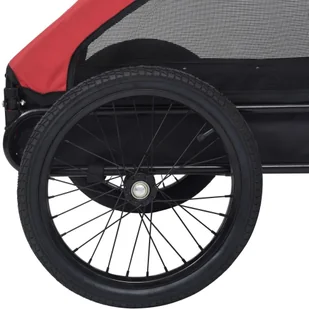 VidaXL Lumarko Przyczepka rowerowa dla zwierzaka, czerwono-czarna 92594 VidaXL - Sprzęt podróżny i transportery dla psów - miniaturka - grafika 9