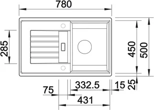 Blanco ZIA 45S ANTRACYT 514732 - Zlewozmywaki - miniaturka - grafika 6