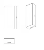 Ścianki i drzwi prysznicowe - Cersanit Cersanit Crea Ścianka boczna przesuwna 90x200 cm profile chrom szkło transpartentne CleanPro S900-2614 - miniaturka - grafika 1