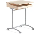 Meble do szkół i przedszkoli - AJ Produkty Ławka szkolna z regulacją wysokości ACCESS, 650x550x700-900 mm, brzoza laminat - miniaturka - grafika 1