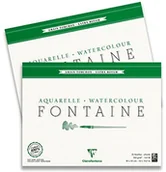 Notesy i bloczki - Clairefontaine 96429 °C malblock, a 4-stronny firmy klejone papier akwarelowy grube ziarno Torchon, Fontaine/szmat, 24 x 30 cm, opakowanie 25 arkuszy, 300 G, biały - miniaturka - grafika 1