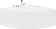 Wanny z hydromasażem - Beliani Wanna  narożna Islita z hydromasażem biała 195511 - miniaturka - grafika 1