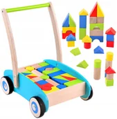 Pchacze - Drewniany Pchacz, chodzik, wózek z klockami ZA3724 - miniaturka - grafika 1