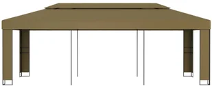 vidaXL Altana z podwójnym dachem, 3x6 m, taupe, 180 g/m - Altany ogrodowe - miniaturka - grafika 2