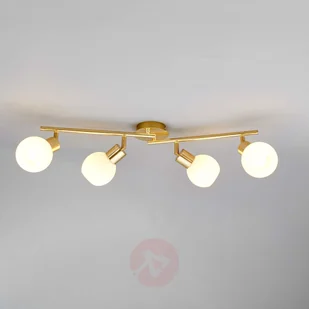 Lampenwelt 4-punktowa lampa sufitowa LED ELAINA, mosiężna - Lampy sufitowe - miniaturka - grafika 4