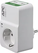 Adaptery i przejściówki - APC by Schneider Electric APC pm1wu2-GR Surge Protector adapter gniazda wtykowego z ochroną przed przepięciem i 2 wtyczka USB usgaengen Biały PM1WU2-GR - miniaturka - grafika 1