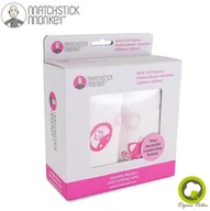 Otulacze - Matchstick Monkey Matchstick Monkey Organic Cotton Swaddle Pink BIO Otulacz z gryzakiem 2 szt - miniaturka - grafika 1