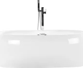 Wanny z hydromasażem - Beliani Wanna  Wanna wolnostojąca LED z hydromasażem biała MUSTIQUE 220064 - miniaturka - grafika 1