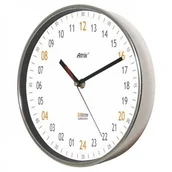 Zegary - Atrix Zegar ścienny chromowany 24-godzinny ATE2019H24 - miniaturka - grafika 1