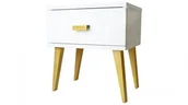 Szafki nocne - Meble Magnat Nowoczesna szafka nocna drewniana SAVONA w kolorze białym - miniaturka - grafika 1