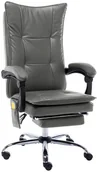 Fotele i krzesła biurowe - shumee Krzesło biurowe z funkcją masażu antracytowe sztuczna skóra - miniaturka - grafika 1