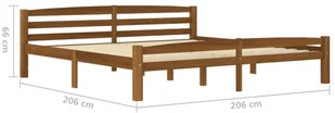 vidaXL Lumarko Rama łóżka, miodowy brąz, lite drewno sosnowe, 200 x 200 cm 322081 - Łóżka - miniaturka - grafika 6