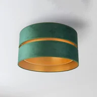 Lampy sufitowe - Euluna Lampa sufitowa Duo z tkaniny, zielona/złota, 40cm - miniaturka - grafika 1