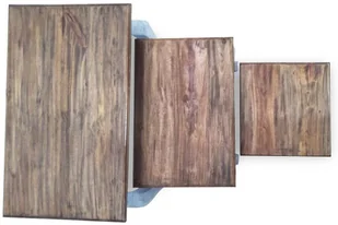 vidaXL Zestaw 3 stolików bocznych, lite drewno z odzysku - Ławy i stoliki kawowe - miniaturka - grafika 7