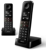 Telefonia VoIP - Philips Telefon Bezprzewodowy D4702B/34 Duo 1,8" DECT (2 pcs) S0427380 - miniaturka - grafika 1
