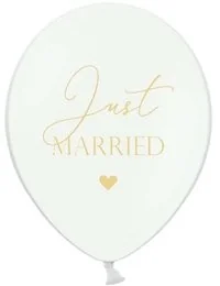 Strong Balony, "Just Married", 12", Strong, biały, 50 szt. - Wesele i ślub - miniaturka - grafika 2