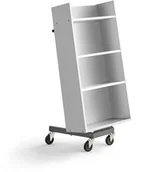 Meble do szkół i przedszkoli - AJ Produkty Wózek na książki LIBER, 540x480x1100 mm, biały - miniaturka - grafika 1