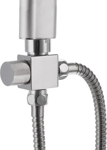 tectake System prysznicowy ze słuchawką prysznicową i półką na mydło - szary 402680 - Panele prysznicowe - miniaturka - grafika 5