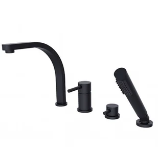 PMD Piramida PMD Decco Bateria nawannowa 4 otworowa czarny matt BW-D4-CZ - Baterie wannowe i prysznicowe - miniaturka - grafika 2