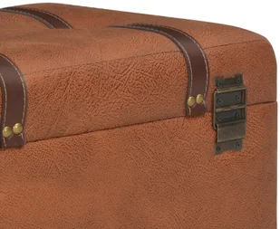 vidaXL Stołek ze schowkiem, 40 cm, kolor tan, sztuczna skóra vidaXL - Pufy i podnóżki - miniaturka - grafika 9