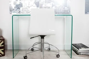 King Home Konsola szklana SCRIVA transparentna - szkło 12 mm. ET195GL-KL/FFX1-2 - Biurka - miniaturka - grafika 4