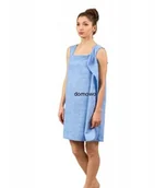 Szlafroki damskie - RĘCZNIK - SZLAFROK KOSZULKA 2 in 1 niebieski - miniaturka - grafika 1