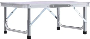 VidaXL Składany stolik turystyczny, biały, aluminiowy, 60 x 45 cm 48178 VidaXL - Meble turystyczne - miniaturka - grafika 2