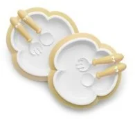 Babybjörn zestaw 2 talerzyków pudrowy żółty - Miseczki i talerzyki dla dzieci - miniaturka - grafika 3