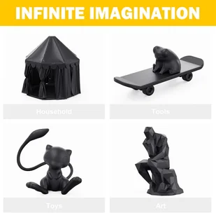 ERYONE ERYONE PLA Filament for 3D Printer 1.75mm Tolerance 0.03mm 1kg (2.2LBS)/Spool - Black 795737EUDF - Filamenty i akcesoria do drukarek 3D - miniaturka - grafika 5