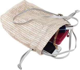 Cavaldi 4U Mała, słomiana torebka worek na długim pasku, idealna na lato - Torebki damskie - miniaturka - grafika 3