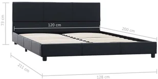 vidaXL Rama łóżka z podnośnikiem, czarna, sztuczna skóra, 120 x 200 cm - Łóżka - miniaturka - grafika 7
