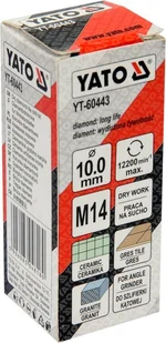 Yato DIAMENTOWE WIERTŁO DO GRESU 10MM DO WIERCENIA NA SUCHO SZLIFIERKĄ KĄTOWĄ YT-60443 - Wiertła - miniaturka - grafika 3