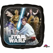 Urodziny dziecka - Amscan Balon foliowy Star Wars Classic kwadrat 43cm 3552101 - miniaturka - grafika 1