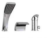 Baterie wannowe i prysznicowe - Luccio Bateria Wannowa 3 Otworowa Chrom Ketos Kaskadowa Wodospad - miniaturka - grafika 1