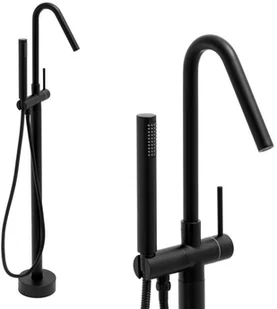 Yoka Bateria wolnostojąca wannowa podłogowa prysznicowa czarna - Yoka BP.VIENNA BLK - Baterie wannowe i prysznicowe - miniaturka - grafika 3