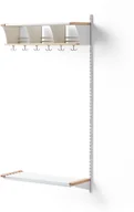 Wieszaki i stojaki - AJ Produkty Wieszak ubraniowy JEPPE, 3 przegrody, moduł dodatkowy, 1790x900x310 mm, biały/brzoza - miniaturka - grafika 1