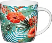 Kubki - NoName kubek Jungle 425 ml porcelana biały/zielony/pomarańczowy twm_922396 - miniaturka - grafika 1