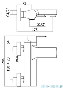 Paffoni Ring-West bateria wannowa chrom RIN022CR | - Baterie umywalkowe - miniaturka - grafika 2
