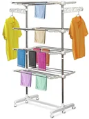 Suszarki na ubrania - Homcom SUSZARKA NA PRANIE 4 POZIOMY STOJĄCA NA KÓŁKACH - miniaturka - grafika 1