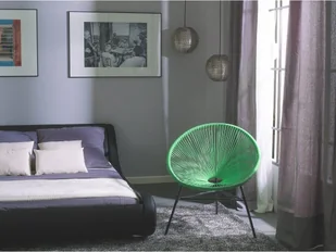 Beliani Krzesło ogrodowe zielone ACAPULCO - Fotele i krzesła ogrodowe - miniaturka - grafika 3