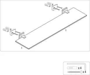 Fala PÓŁKA SZKLANA 52 CM QUAD CHROM 69321 - Półki łazienkowe - miniaturka - grafika 3