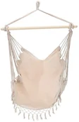 Fotele ogrodowe wiszące - Ambiance Hamak BRAZYLIJSKI fotel podwieszany huśtawka BEŻOWY 8719202958300 - miniaturka - grafika 1