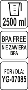 Yato KIELICH DO BLENDERA BARMAŃSKIEGO 2,5L YG-07086 YATO ZYSKAJ RABAT 30 ZŁ YG-07086 - Akcesoria i części AGD - miniaturka - grafika 7