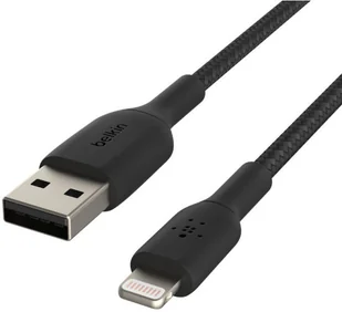Belkin Kabel USB Braided USB Lightning 1m czarny CAA002bt1MBK - Kable komputerowe i do monitorów Belkin Kabel USB Braided USB Lightning 1m czarny CAA002bt1MBK - Kable komputerowe i do monitorów - miniaturka - grafika 2