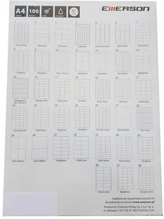 Emerson ETYKIETA 70X33,8MM 100 ARKUSZY eta4070x338w - Papier do drukarek - miniaturka - grafika 4