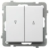 Wyłączniki światła i elektryczne - Ospel Łącznik żaluzjowy z blokadą mechaniczną Biały - ŁP-7RB/m/00 Sonata - miniaturka - grafika 1