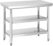 Stoły gastronomiczne - Royal Catering Catering Stół roboczy - 3 poziomy - 100 x 70 cm - 600 kg - stal nierdzewna RCWT-100X70-3L-E RCWT-100X70-3L-E - miniaturka - grafika 1