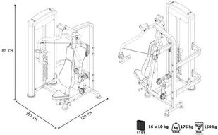 Marbo Sport Maszyna do wypychania na klatkę MP-U225 - Atlasy do ćwiczeń - miniaturka - grafika 15