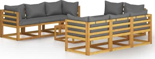 vidaXL 9-cz zestaw wypoczynkowy do ogrodu poduszki drewno akacjowe 3057620 - Meble ogrodowe - miniaturka - grafika 3
